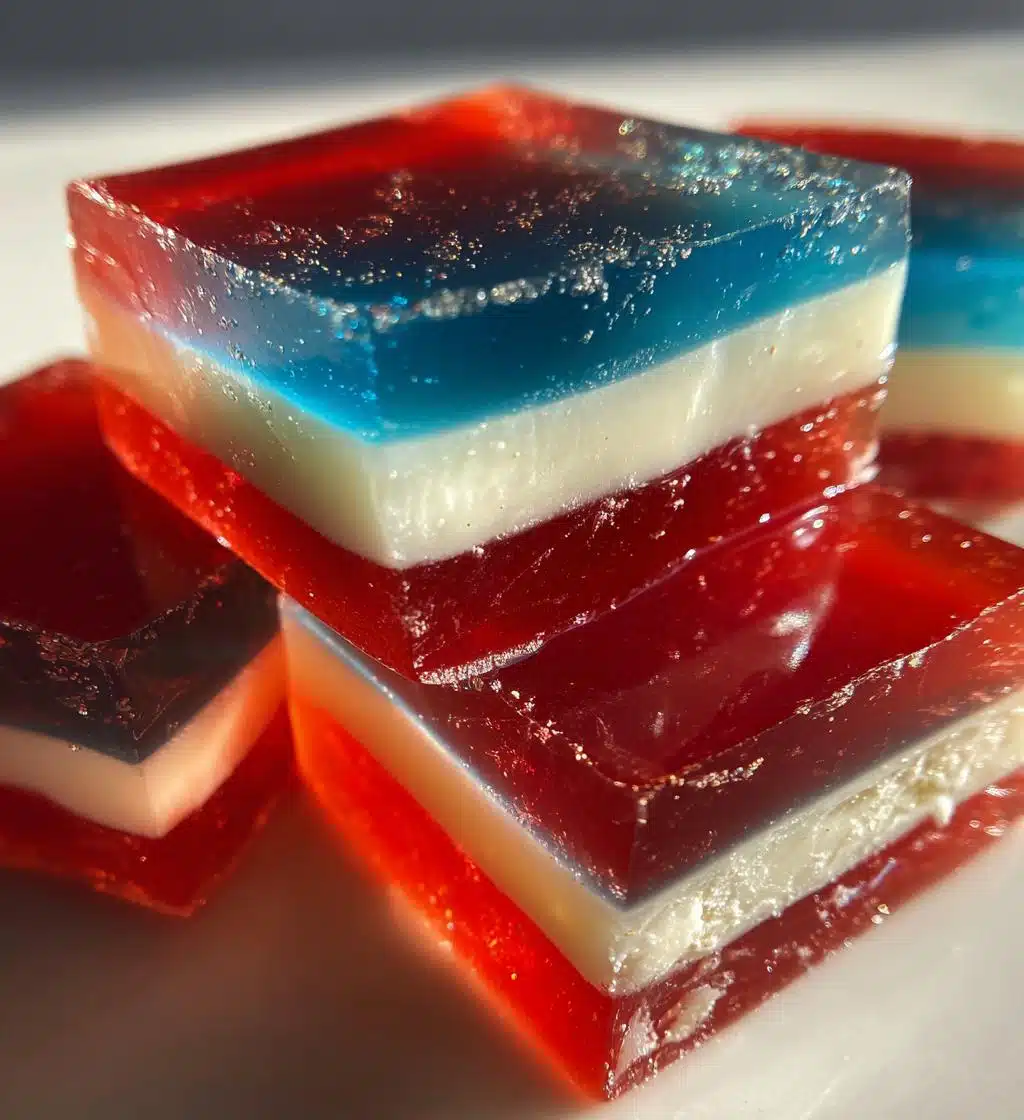 red white and blue finger jello - detail 1