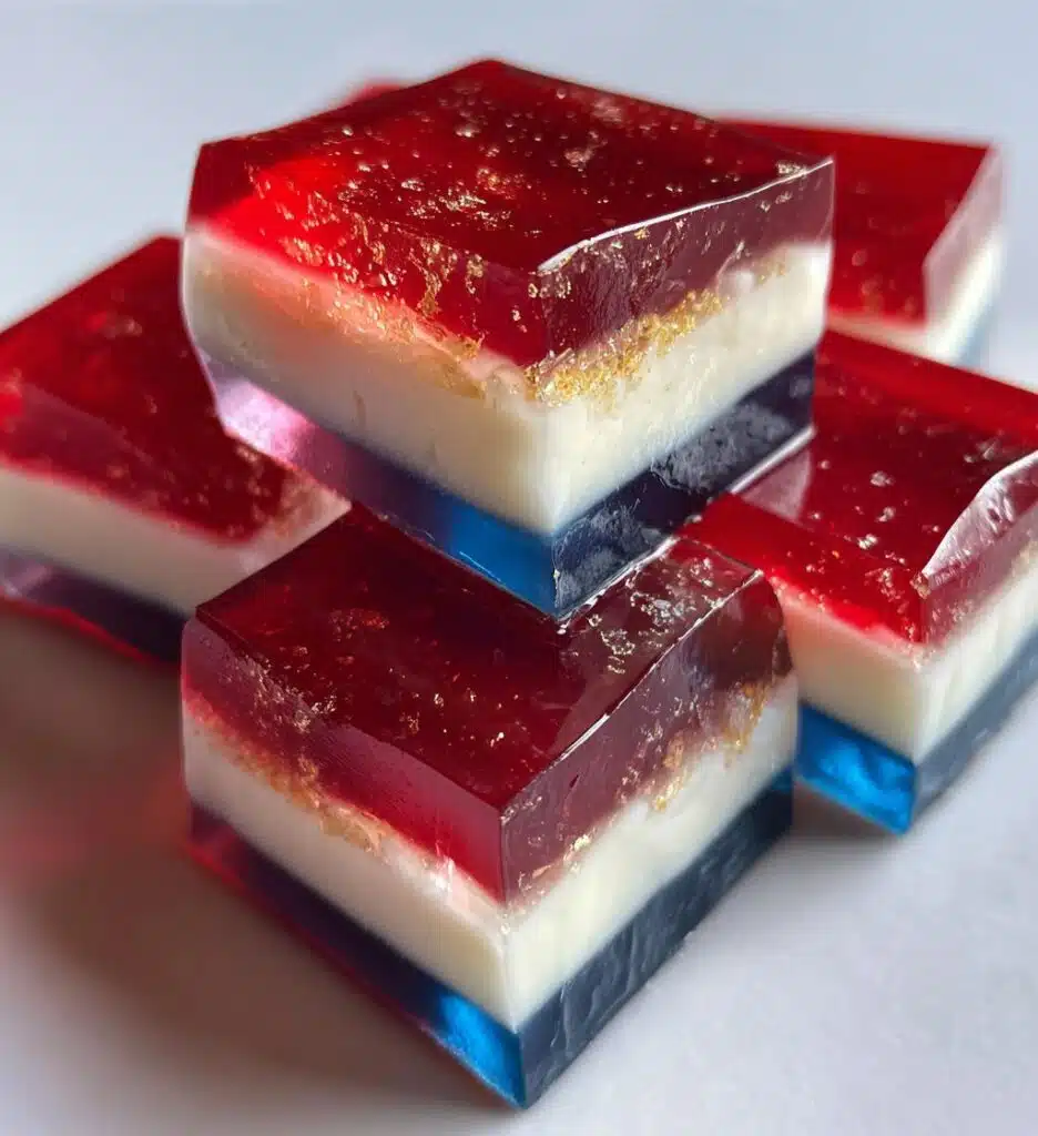 red white and blue finger jello