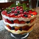 red white and blueberry trifle