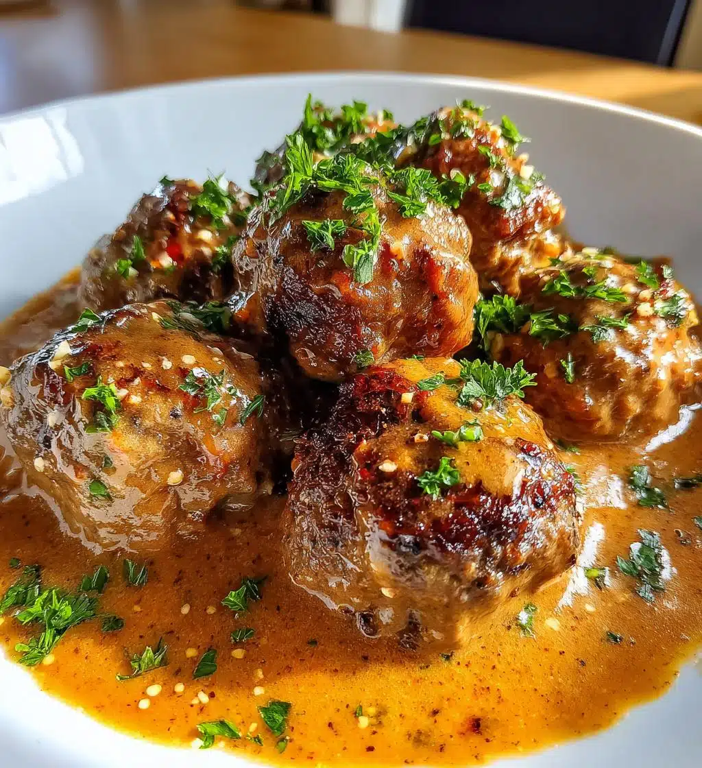 salisbury meatballs - detail 1