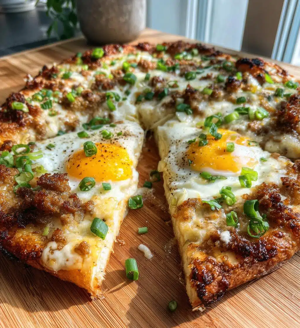 sausage gravy breakfast pizza - detail 1