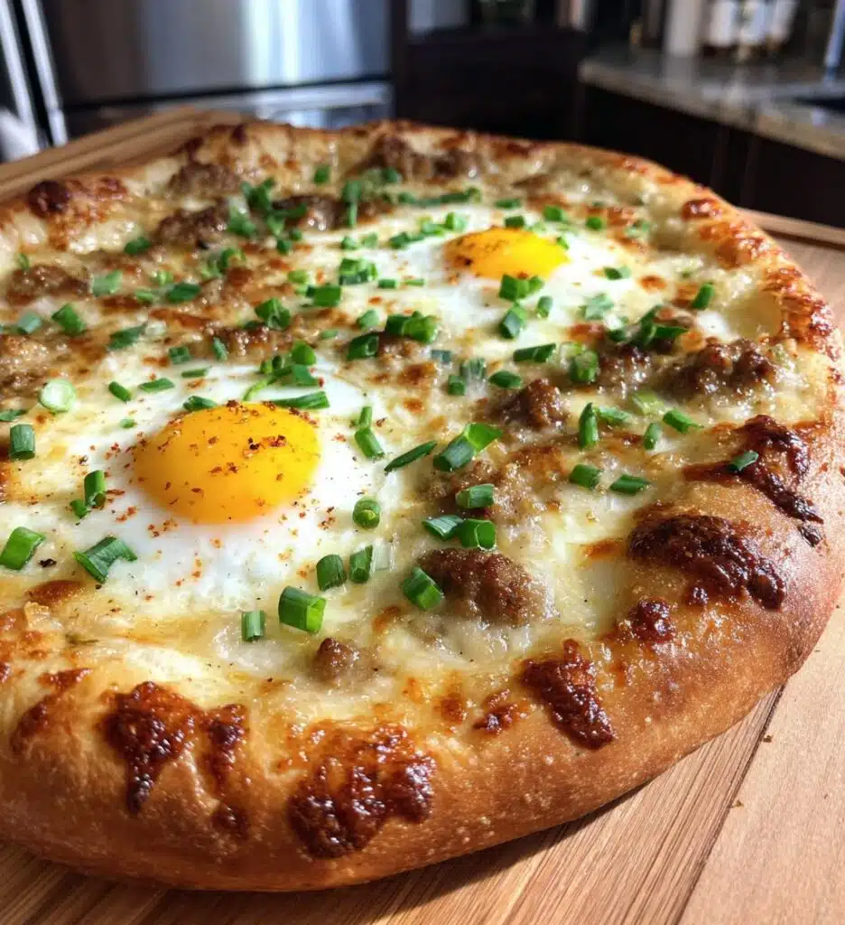 sausage gravy breakfast pizza