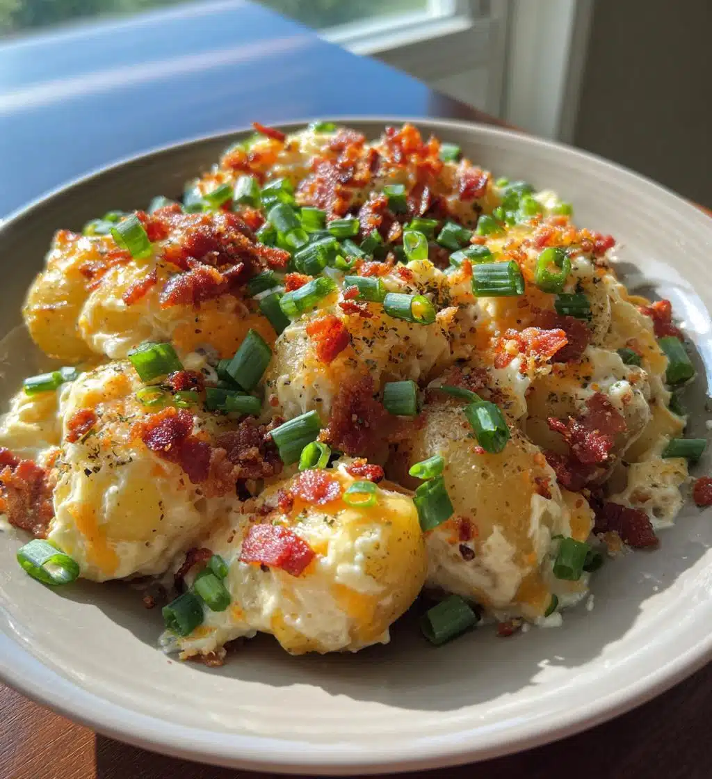 slow cooker cheesy bacon ranch potatoes - detail 1