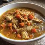 slow cooker chicken and lentil soup