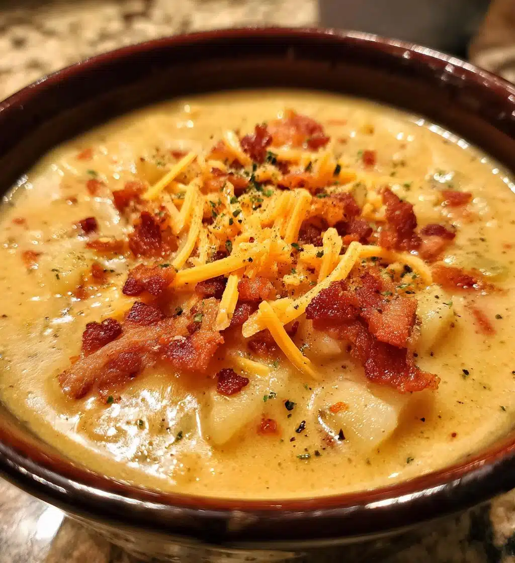 slow cooker creamy potato bacon soup - detail 1