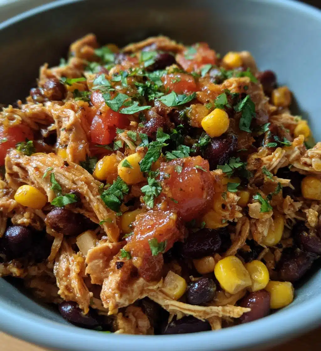slow cooker tex mex chicken and beans - detail 1