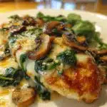 spinach and mushroom smothered chicken