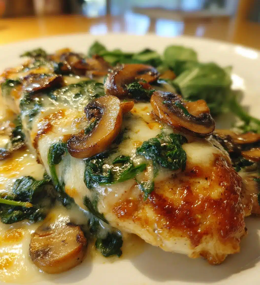 spinach and mushroom smothered chicken