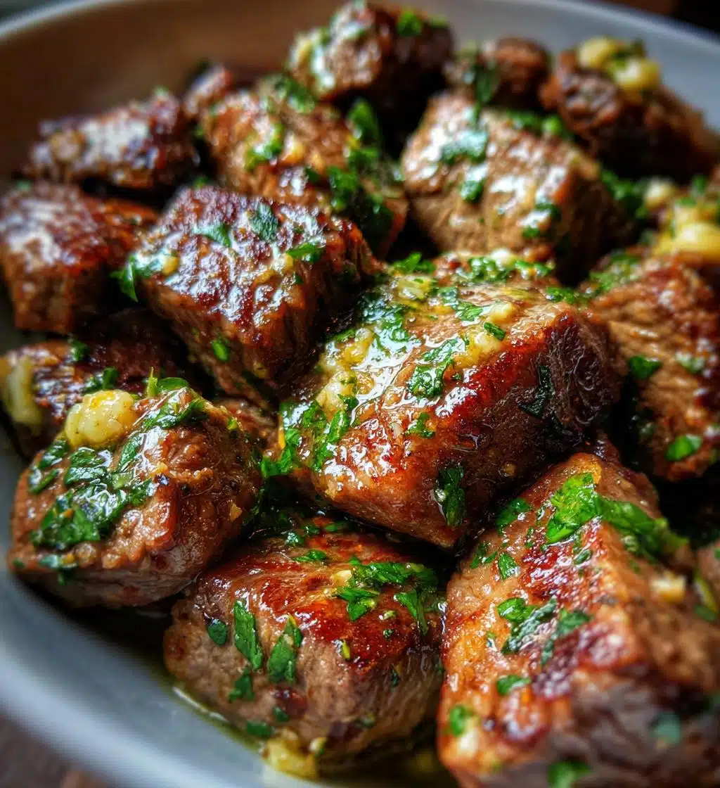 steak bites with garlic butter - detail 1
