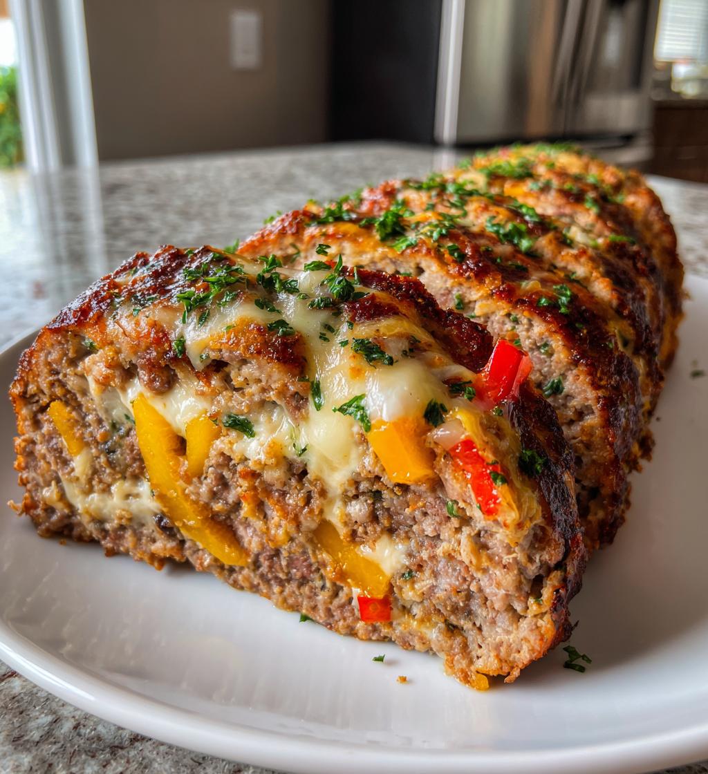 stuffed meatloaf roll - detail 1