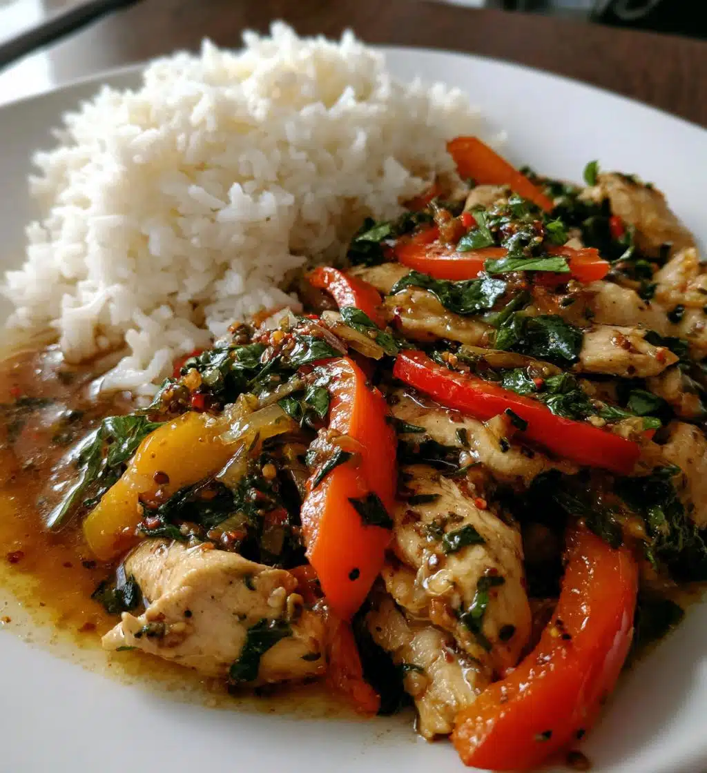 thai basil chicken - detail 1
