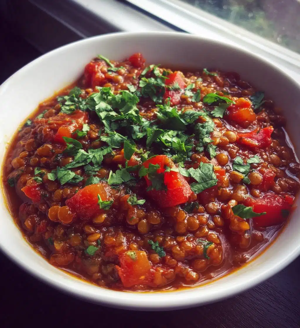 tomato lentil curry - detail 1