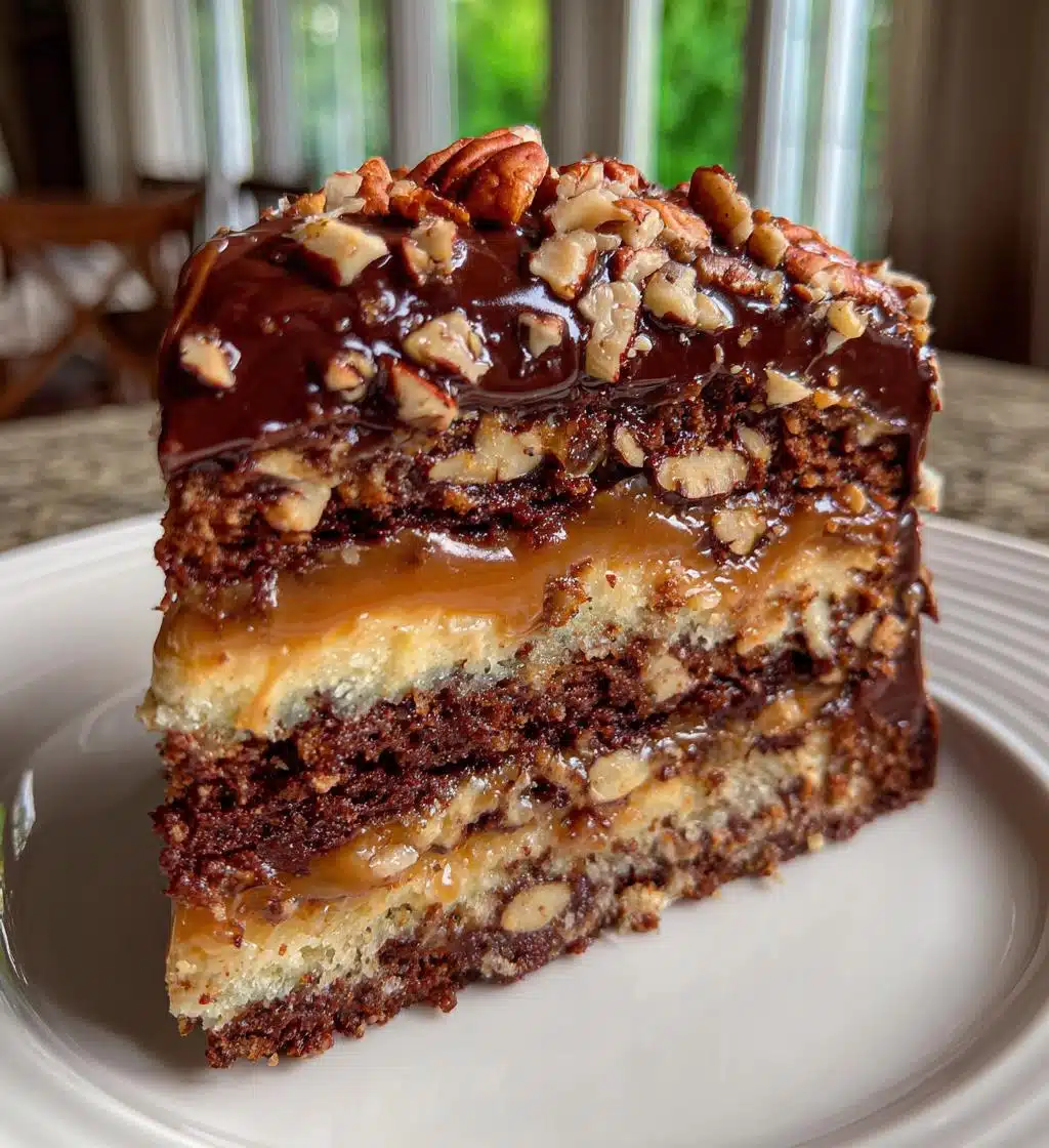 turtle caramel cake - detail 1