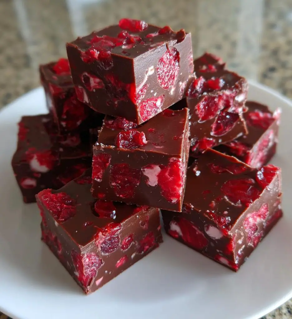 valentines day creamy cherry fudge