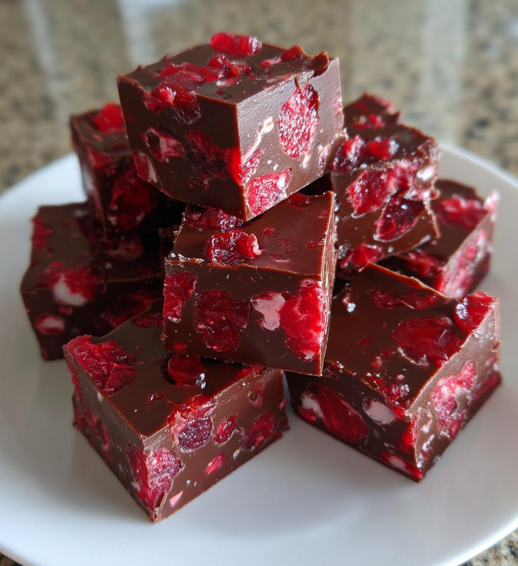 valentines day creamy cherry fudge