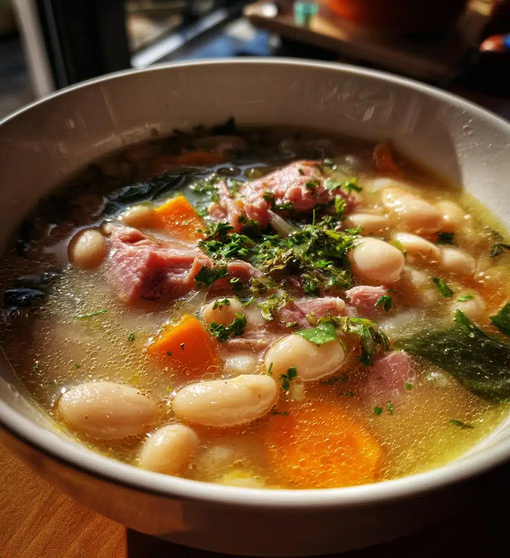 white bean and ham hock soup - detail 1