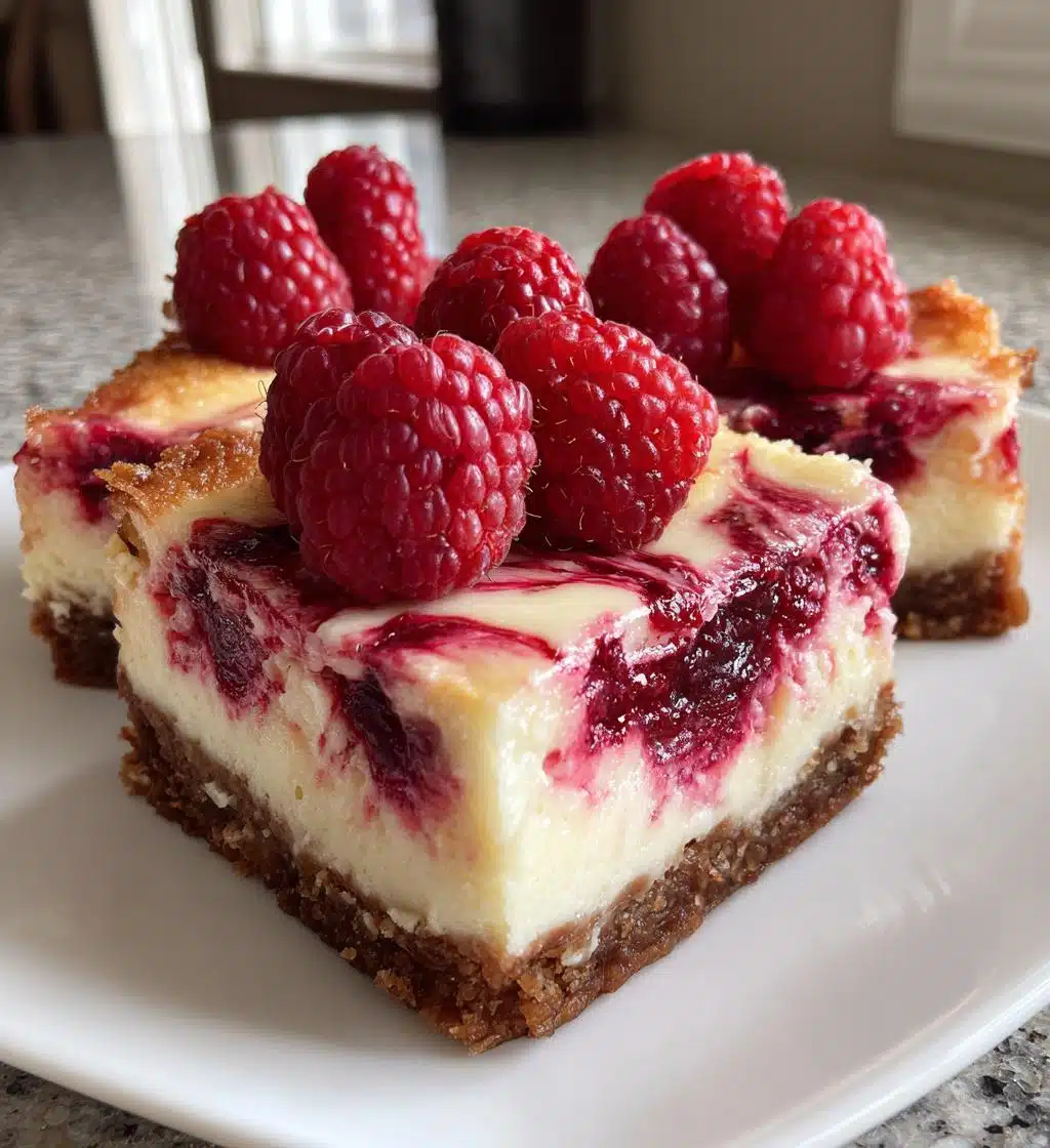 white chocolate raspberry cheesecake bars - detail 1