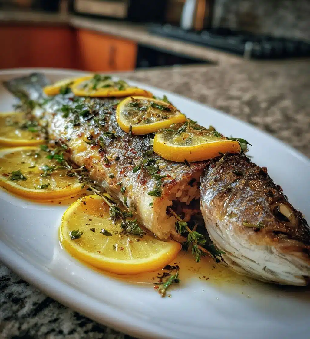 whole baked fish - detail 1