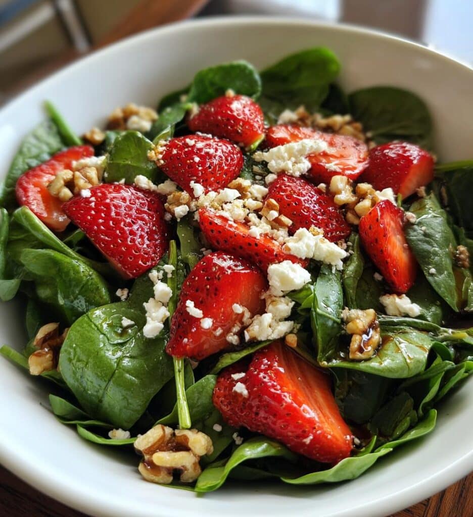 15 minute strawberry spinach salad