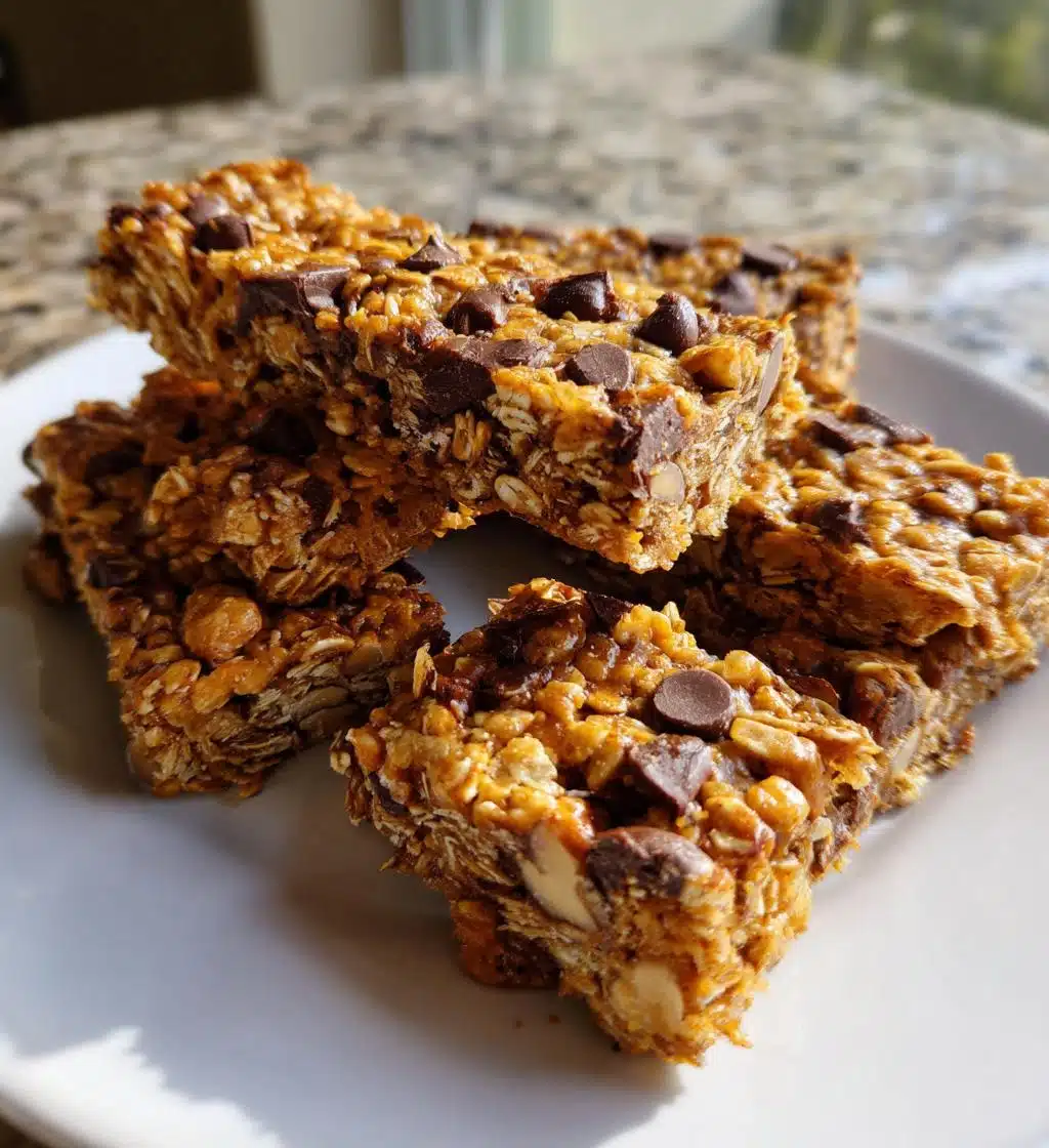 5 ingredient peanut butter granola bars - detail 1