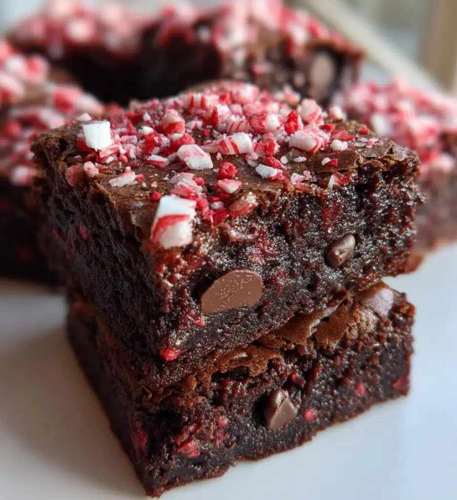 Candy Cane Brownies for Christmas