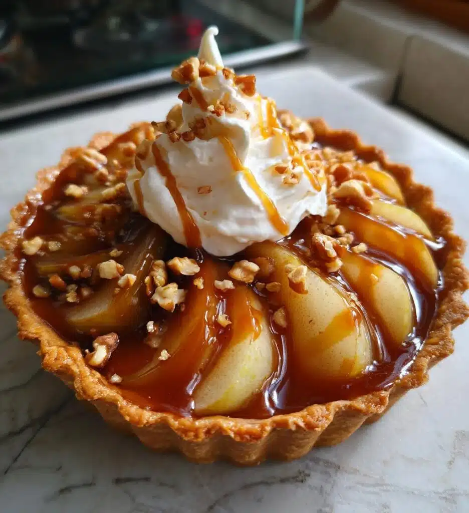 Caramel Pear Christmas Tart