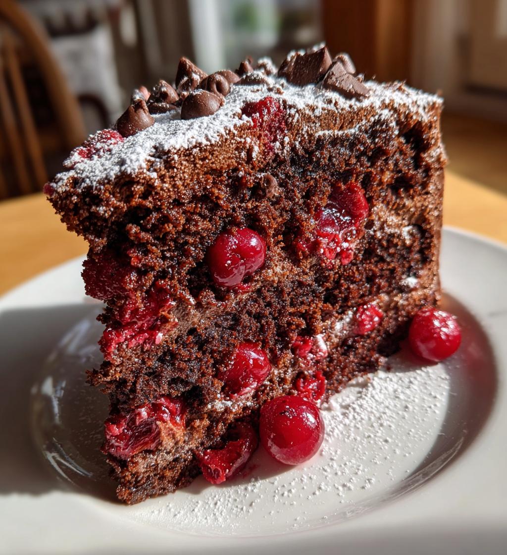 Chocolate Cherry Christmas Cake - detail 1