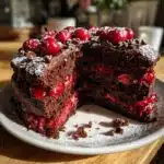 Chocolate Cherry Christmas Cake