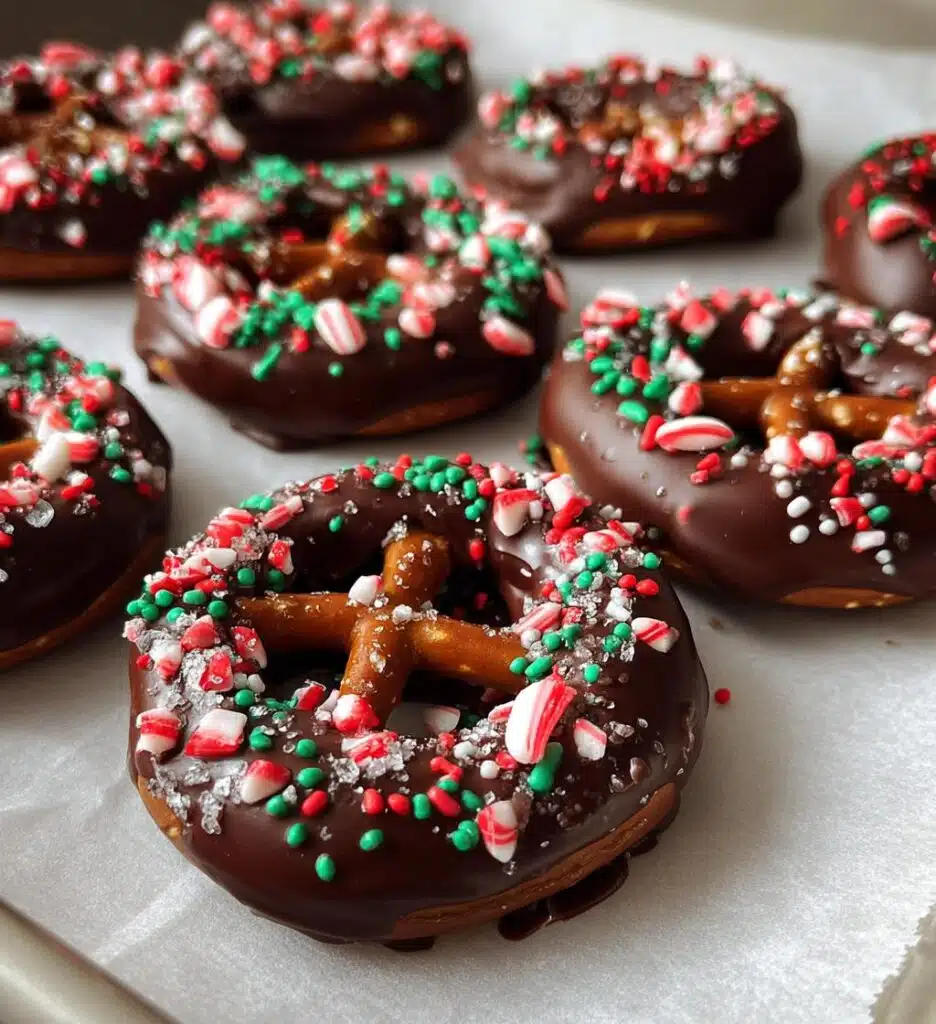 Chocolate-Covered Pretzels – Christmas Style