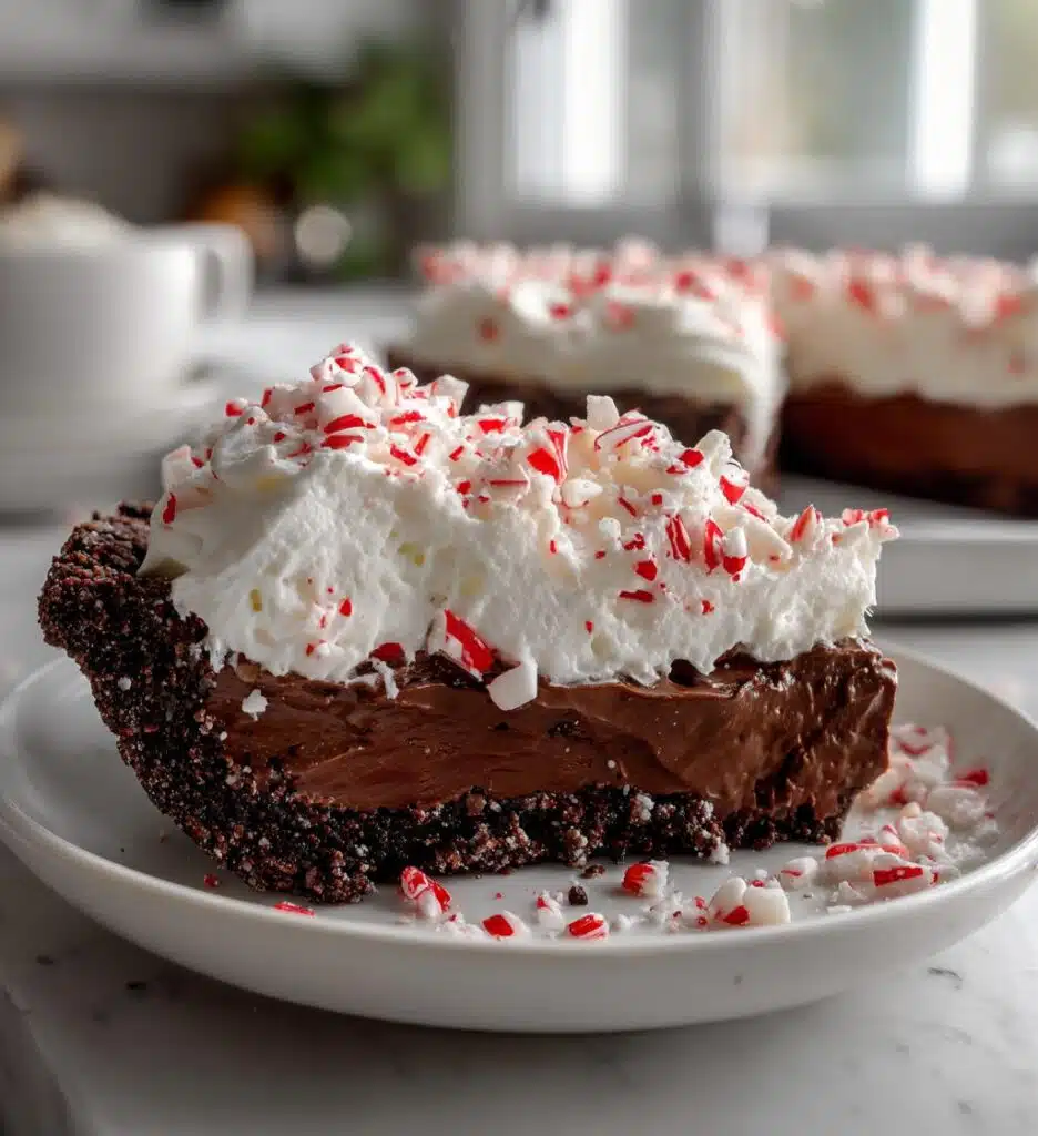Chocolate Peppermint Christmas Tart