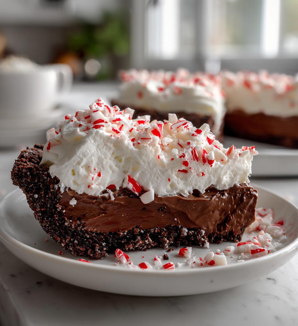 Chocolate Peppermint Christmas Tart