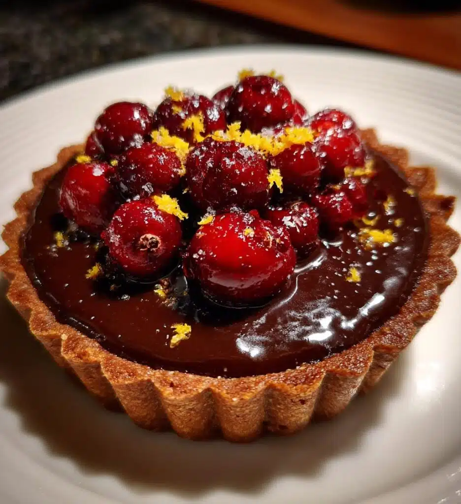 Chocolate Tart with Cranberries – Christmas Treat