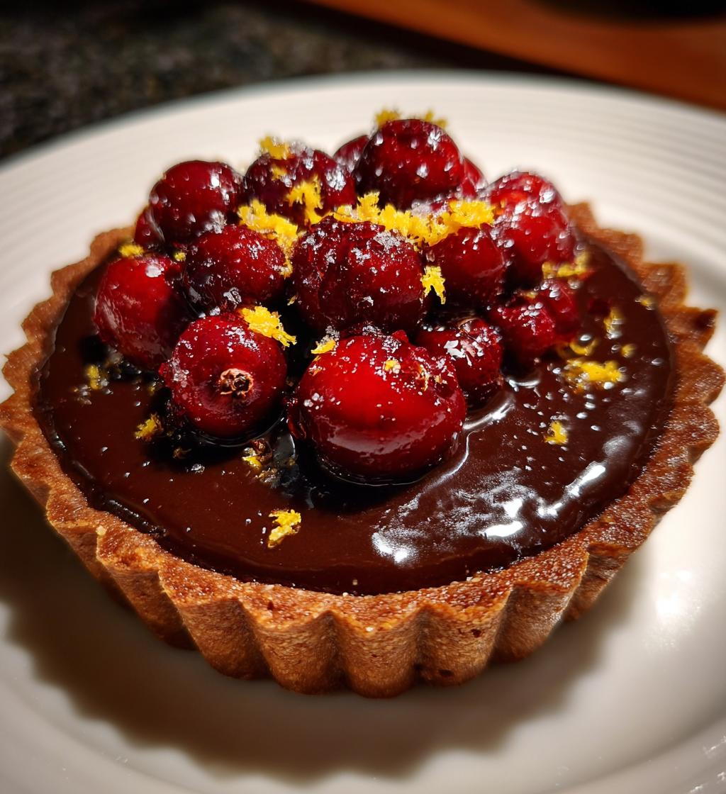 Chocolate Tart with Cranberries – Christmas Treat