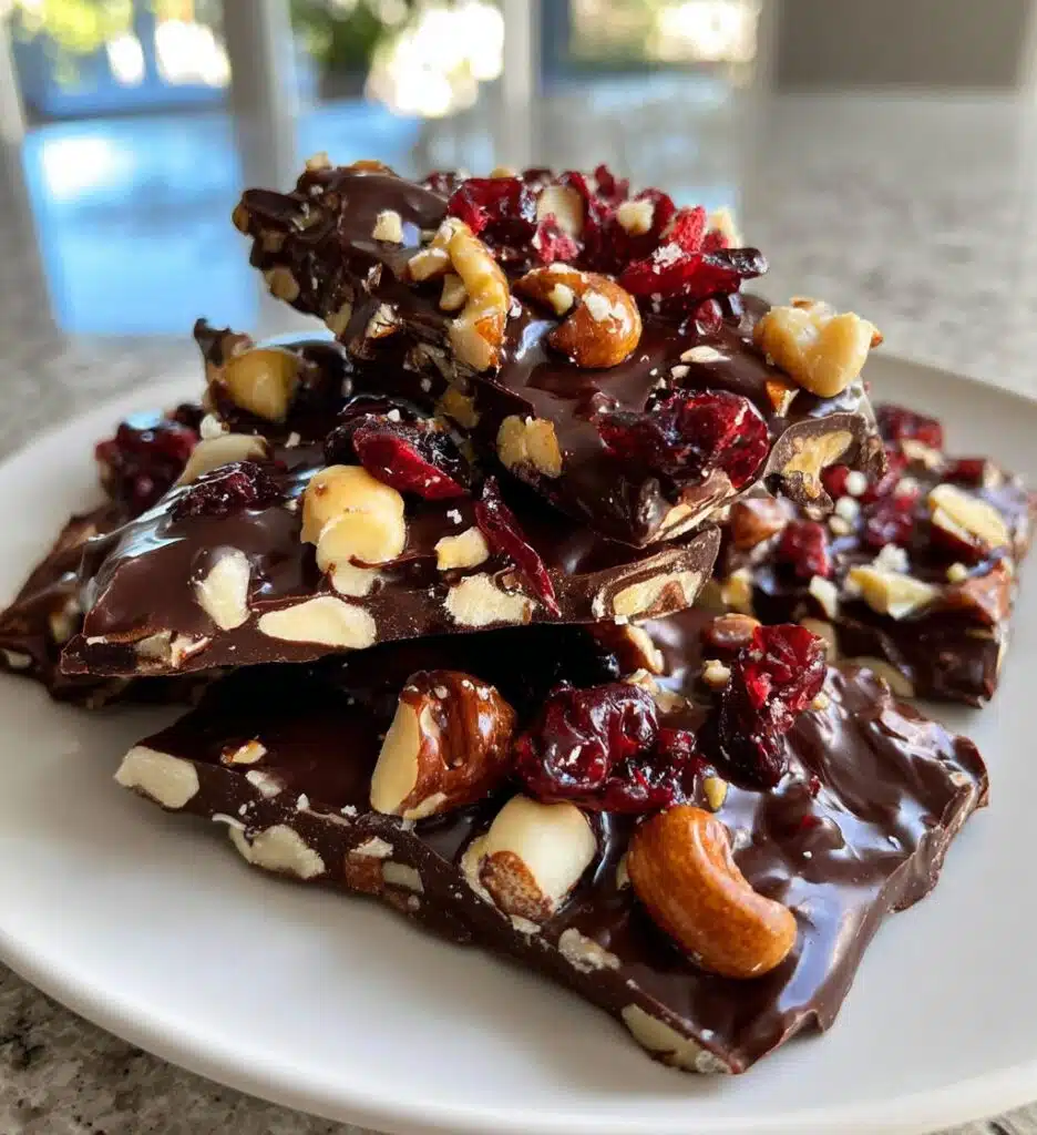 Christmas Chocolate Bark with Nuts