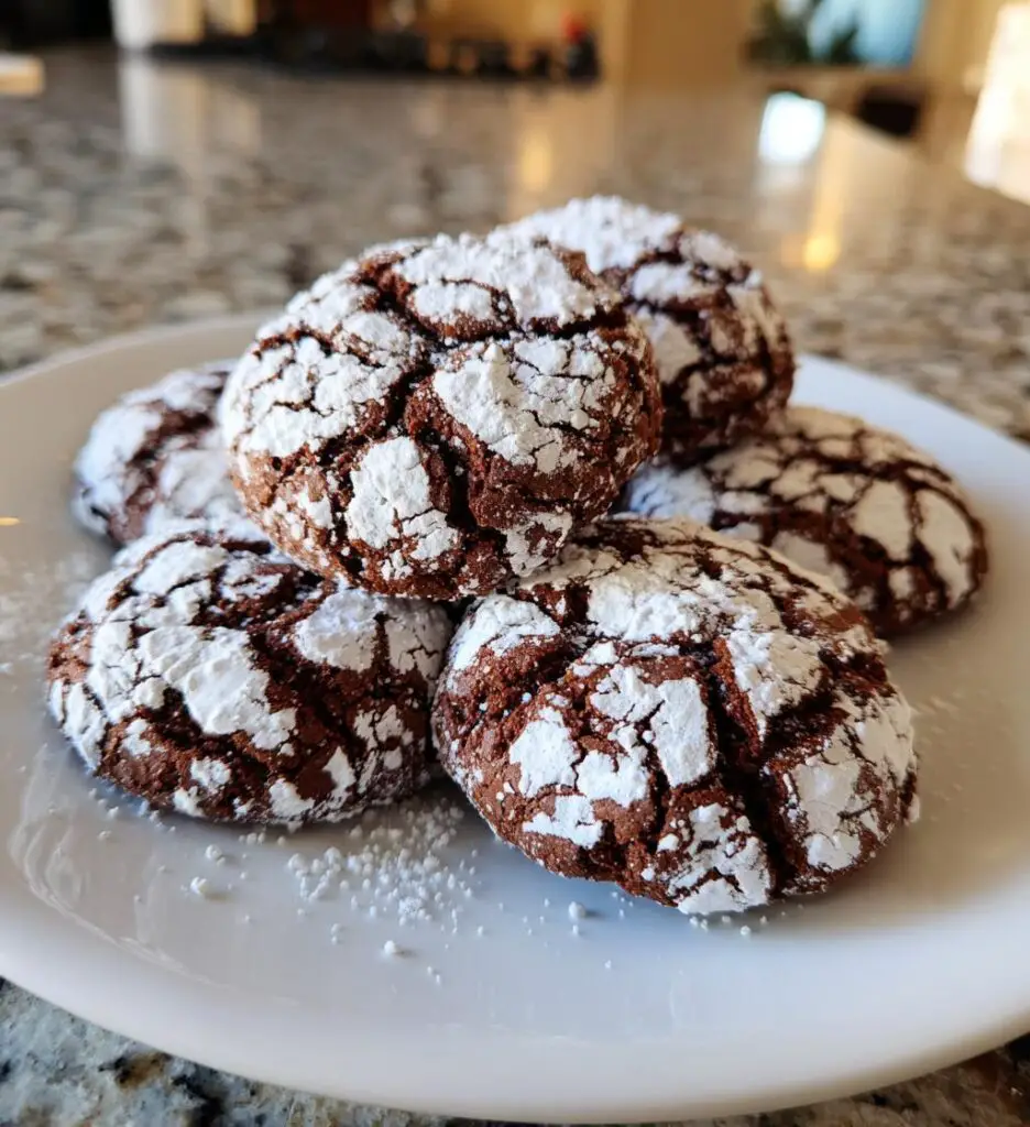 Christmas Chocolate Crinkle Cookies