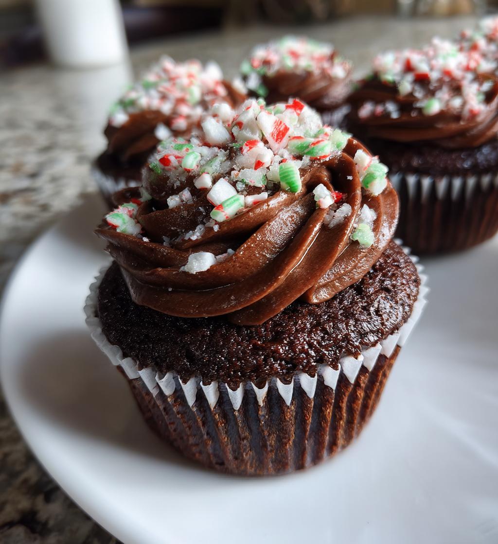 Christmas Chocolate Peppermint Cupcakes - detail 1