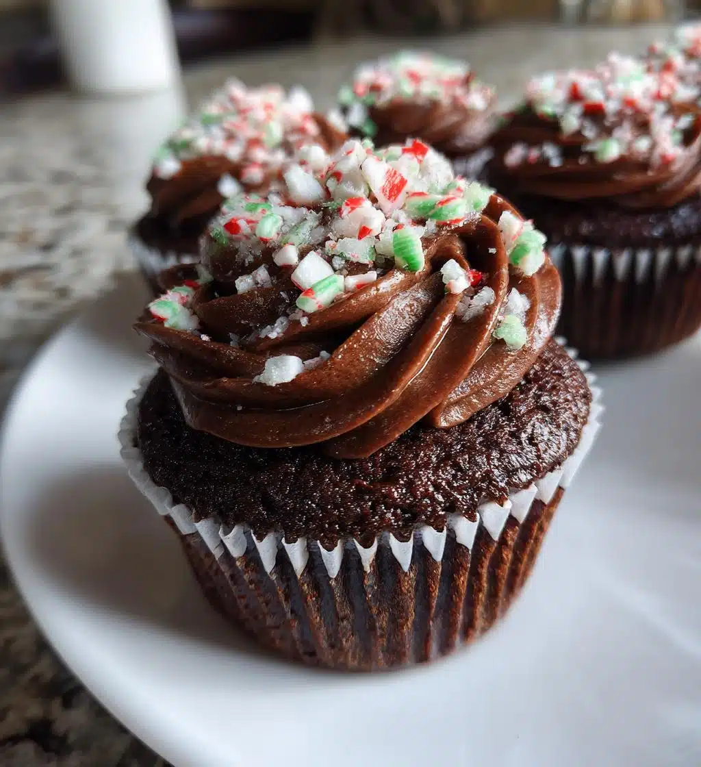 Christmas Chocolate Peppermint Cupcakes - detail 1