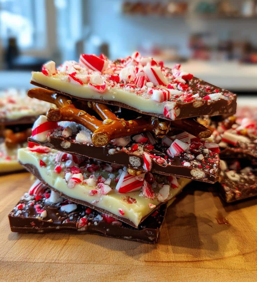 Christmas Chocolate Pretzel Bark - detail 1