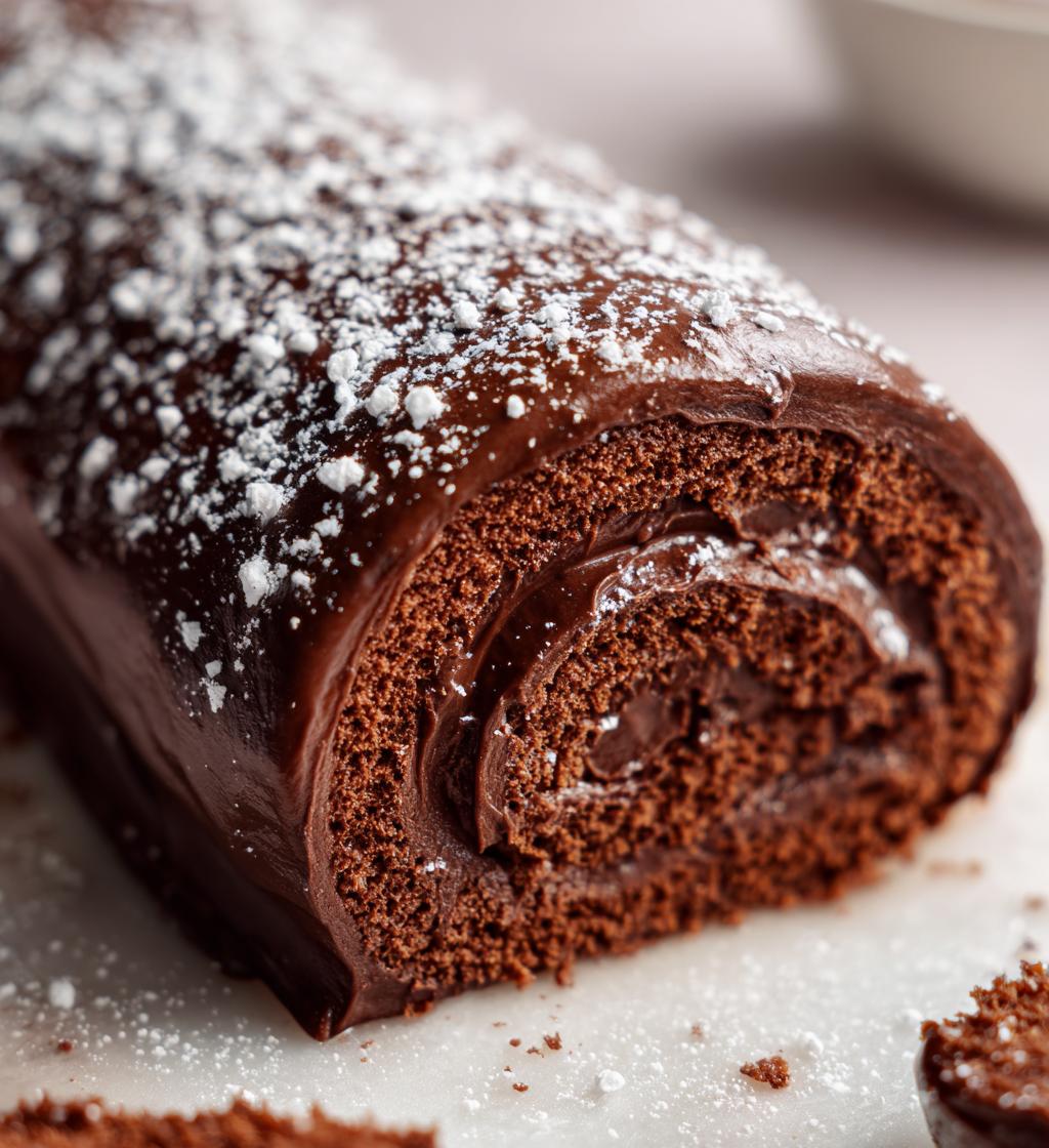 Classic Yule Log (Bûche de Noël) for Christmas - detail 1