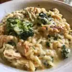 Creamy Cheesy Chicken Broccoli Orzo