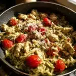 One Pan Chicken & Pesto Orzo