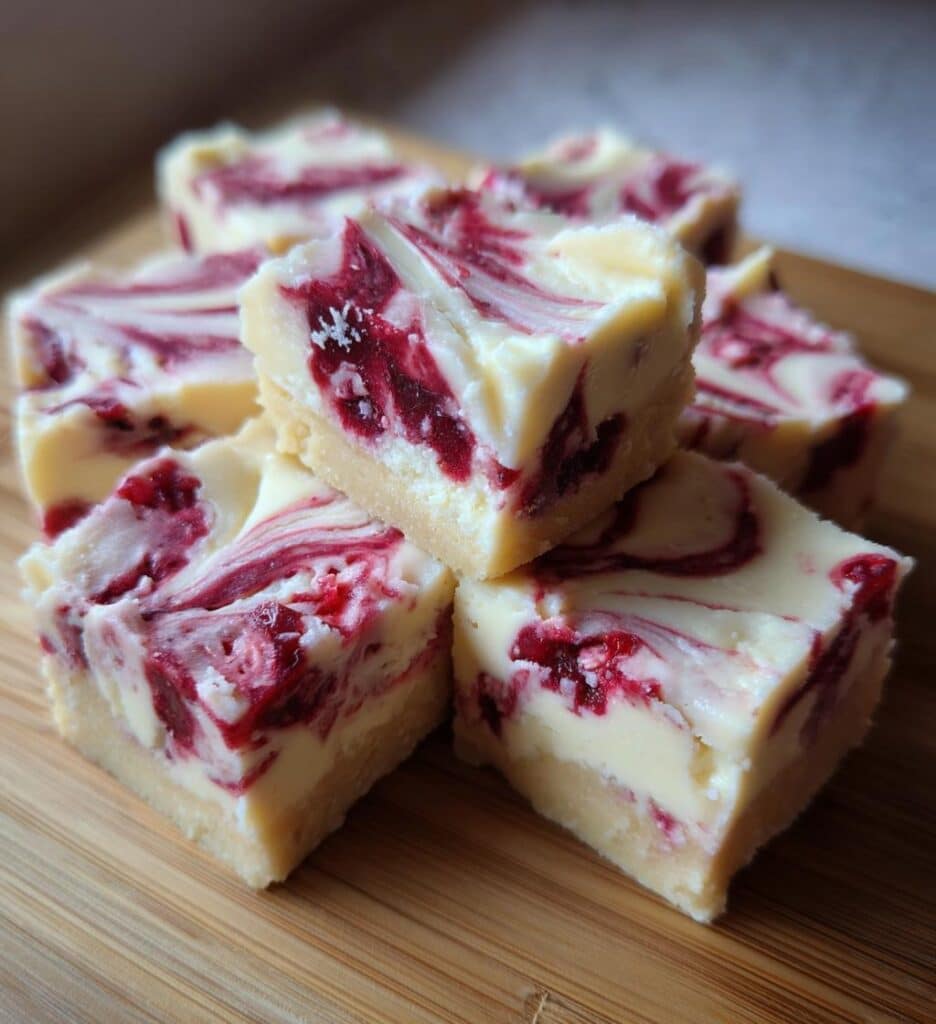 White Chocolate Raspberry Christmas Fudge