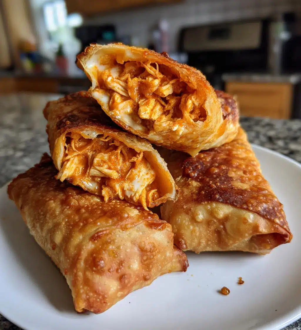 air fryer buffalo chicken egg rolls - detail 1