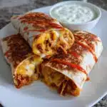air fryer hot chicken and cheese wraps