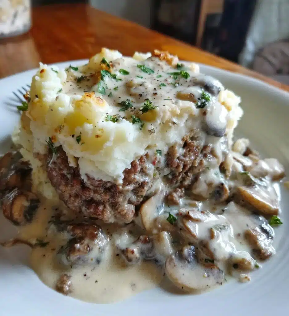 amish hamburger steak bake recipe