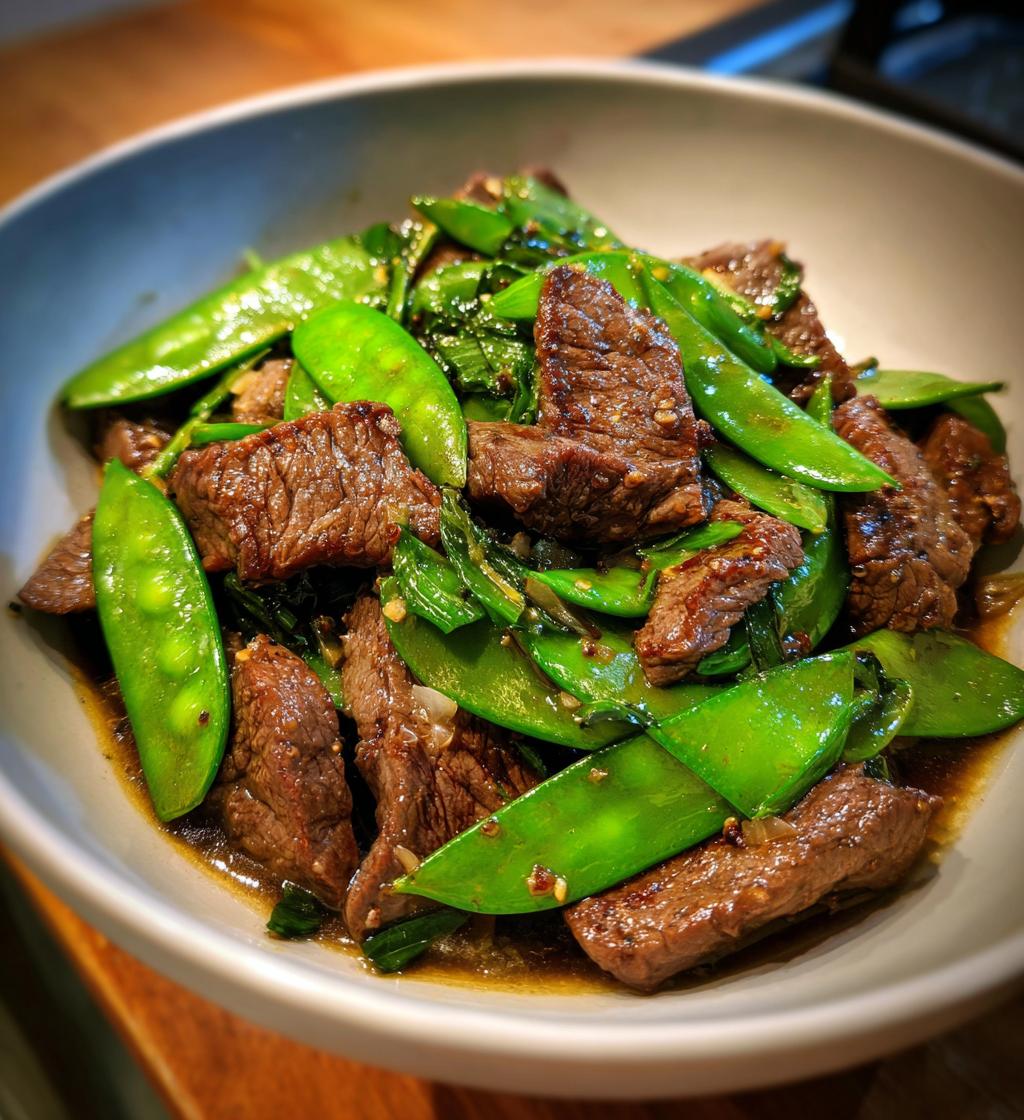 asian beef with snow peas