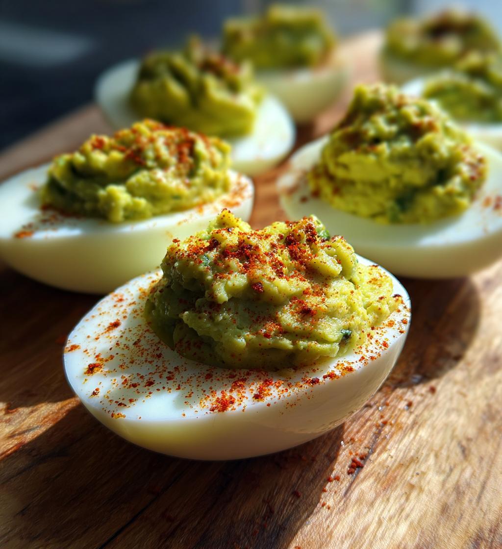 avocado deviled eggs - detail 1