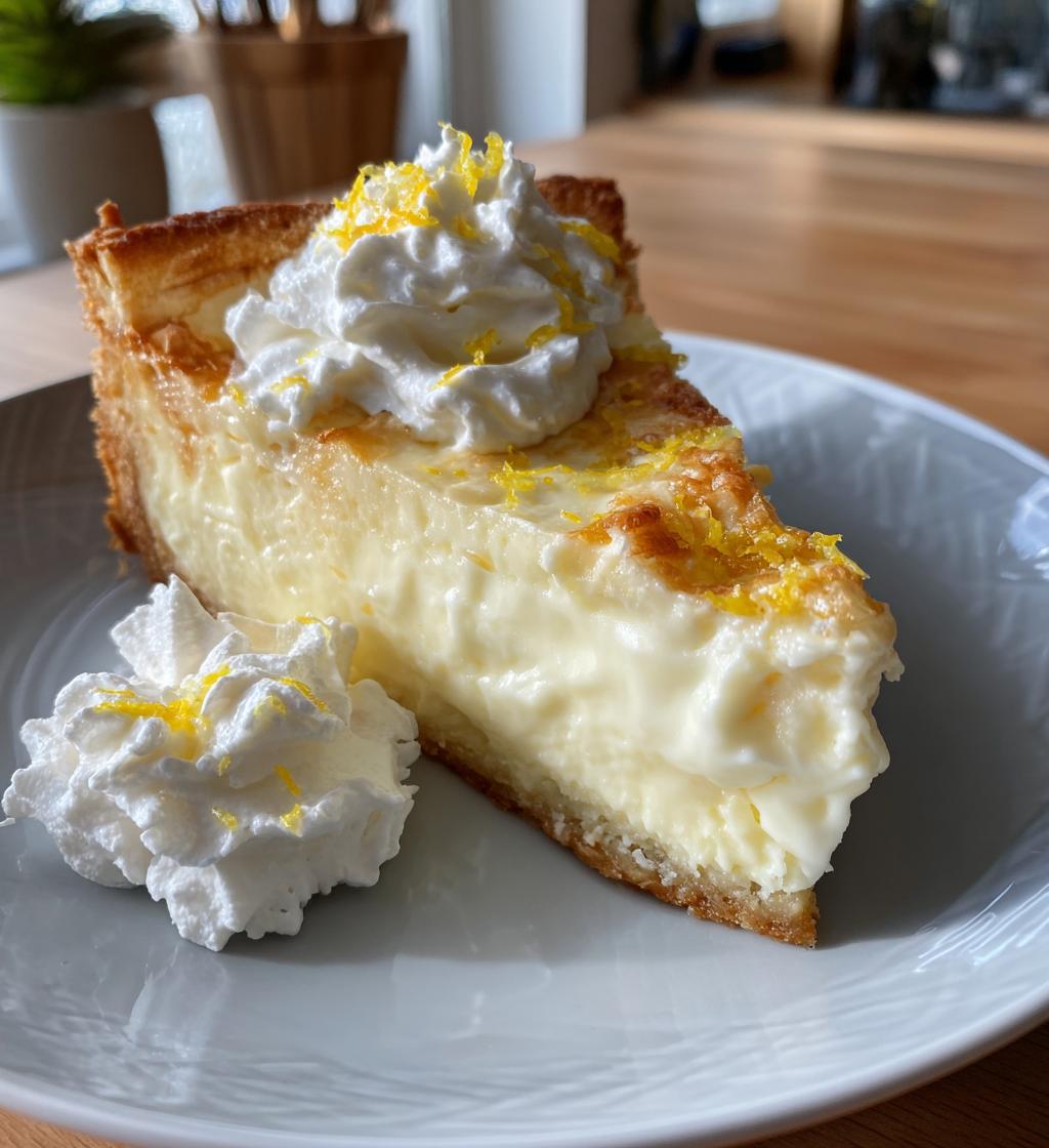 baby lemon cream cheese impossible pie recipe - detail 1