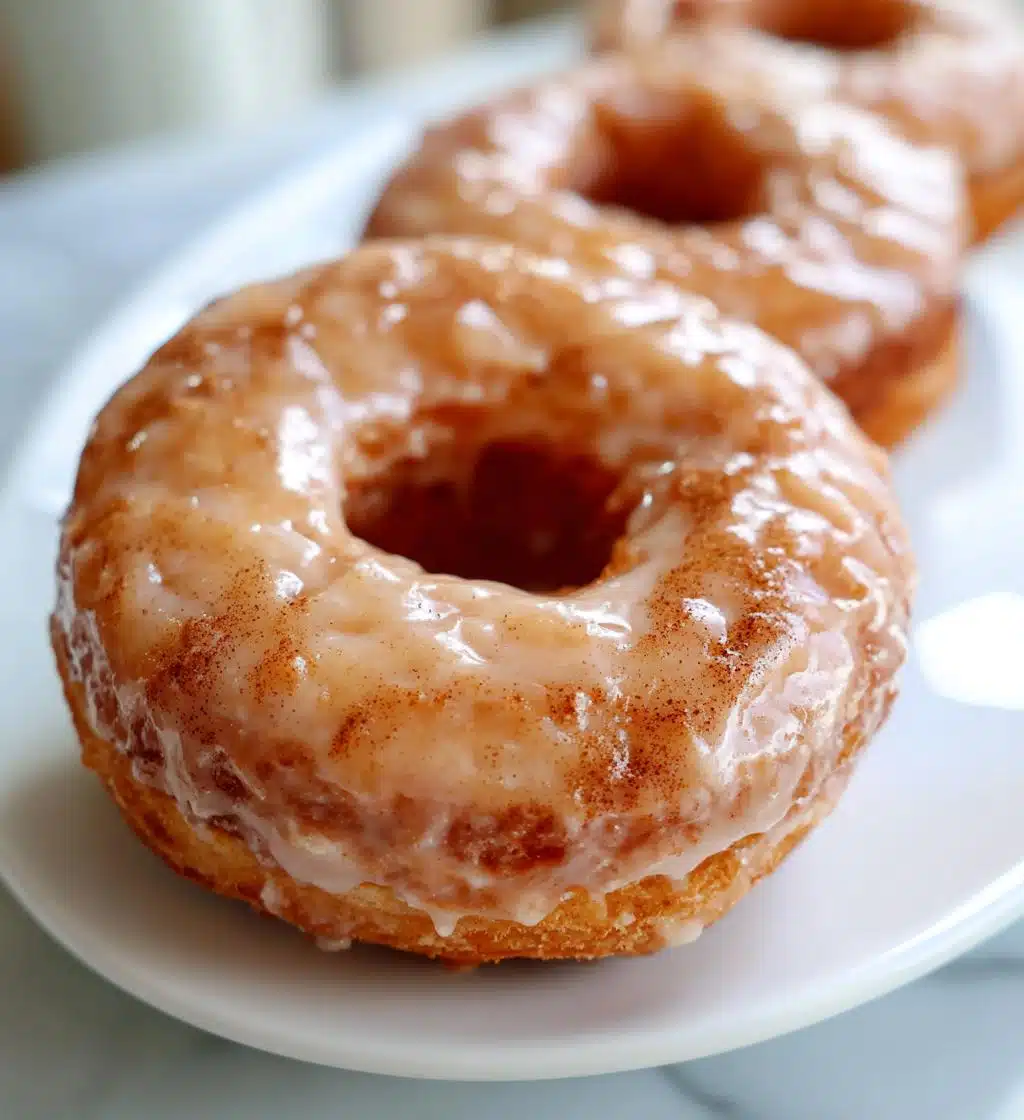 baked apple cider doughnuts with cinnamon maple glaze - detail 1