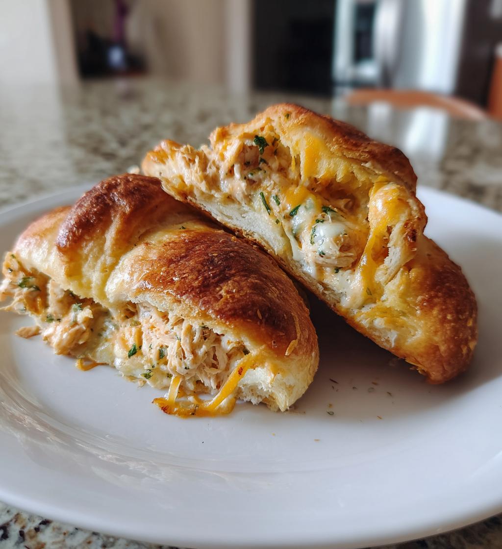 baked chicken stuffed crescent rolls - detail 1